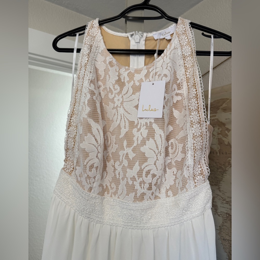 Lulu's Ivory Lace Maxi Dress